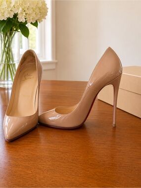 Christian Louboutin So Kate 120 Nude Patent Heels